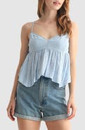 All in Favor Lace Detail Handkerchief Hem Camisole