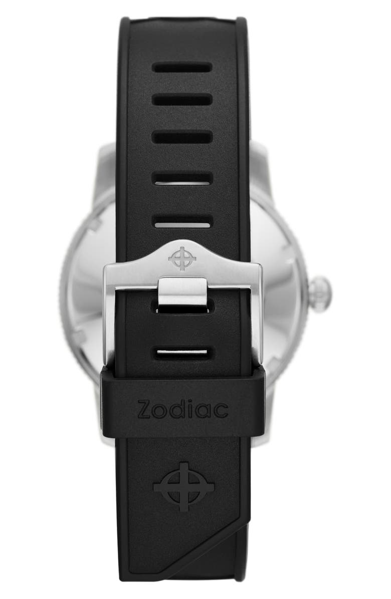 Zodiac Skin Diver Automatic Rubber Strap Watch, 39mm, Alternate, color, 