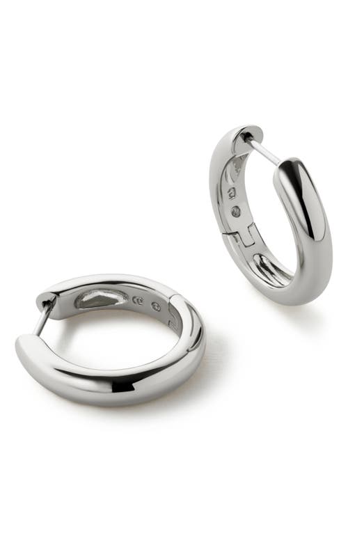 Ana Luisa Brass Giulia Medium Silver Hoop Earrings In Metallic
