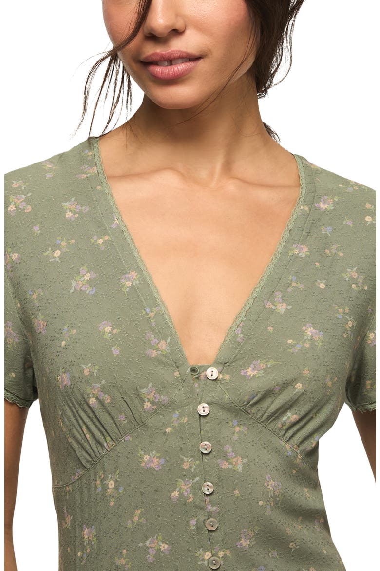 Simone Floral Midi Dress, Alternate, color, OLIVE FLORAL