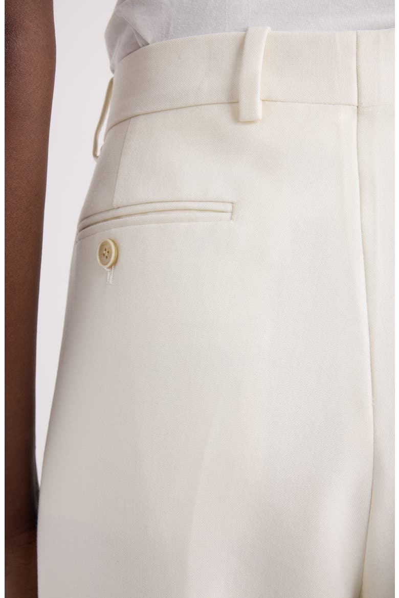 Double Pleat Wool & Mohair Wide Leg Pants, Alternate, color, WHITE