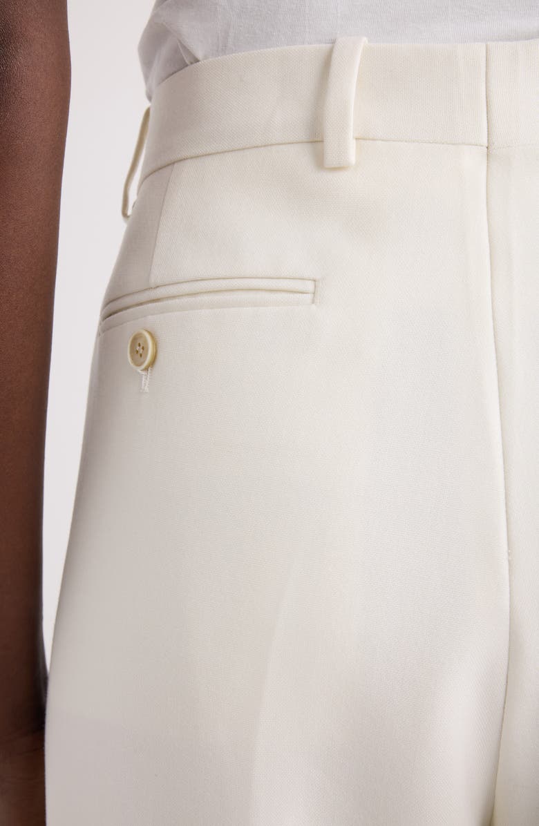 Givenchy Double Pleat Wool & Mohair Wide Leg Pants, Alternate, color, White