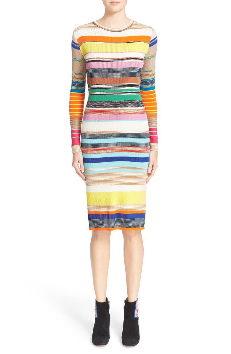 Missoni Stripe Rib Knit Sheath Dress, Main, color, 