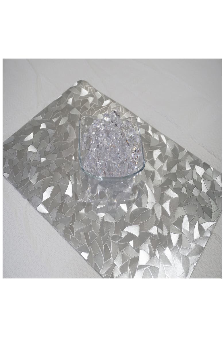 Mirrored Set of 8 Placemats, Alternate, color, SILVER