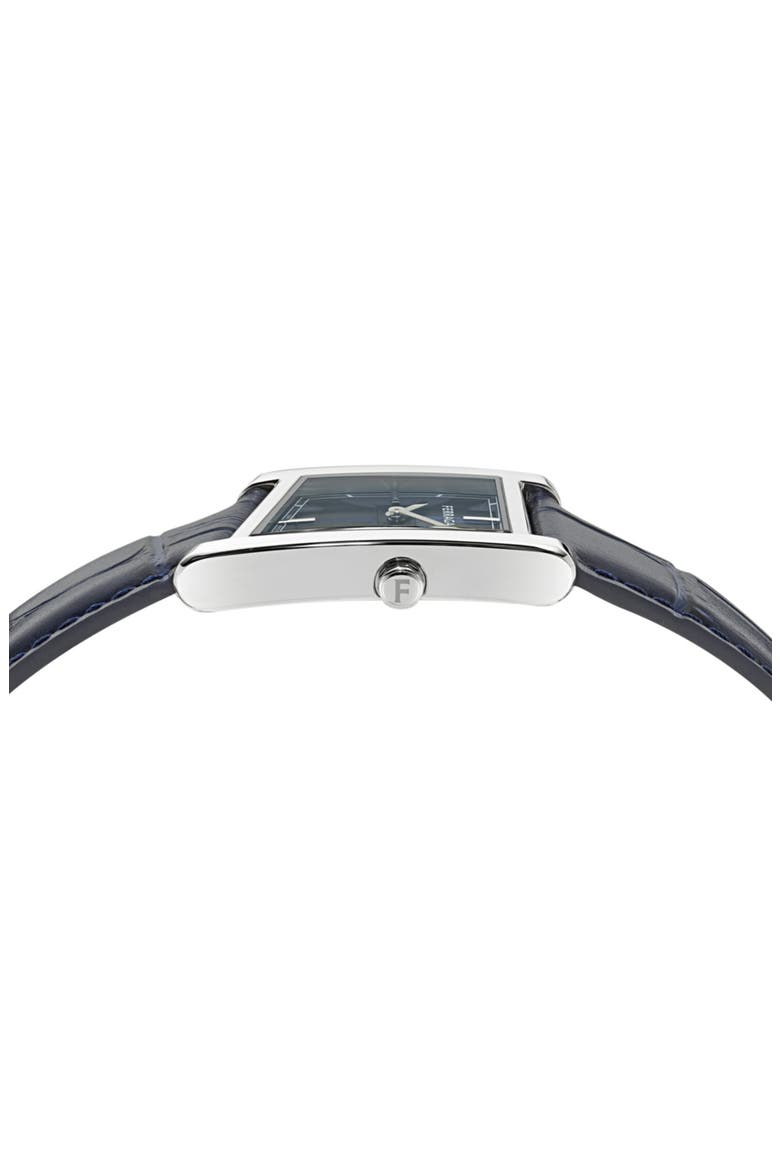 Asymetrique Leather Strap Watch, 24mm x 39mm, Alternate, color, STAINLESS STEEL