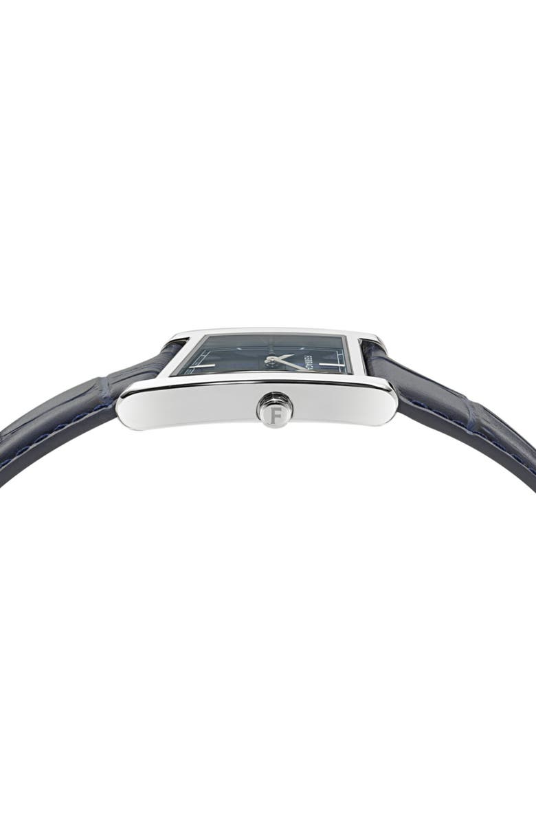 FERRAGAMO Asymetrique Leather Strap Watch, 24mm x 39mm, Alternate, color, 