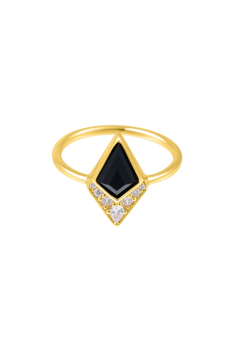 Black Onyx & Diamond Ring - 0.2ct., Main, color, BLACK