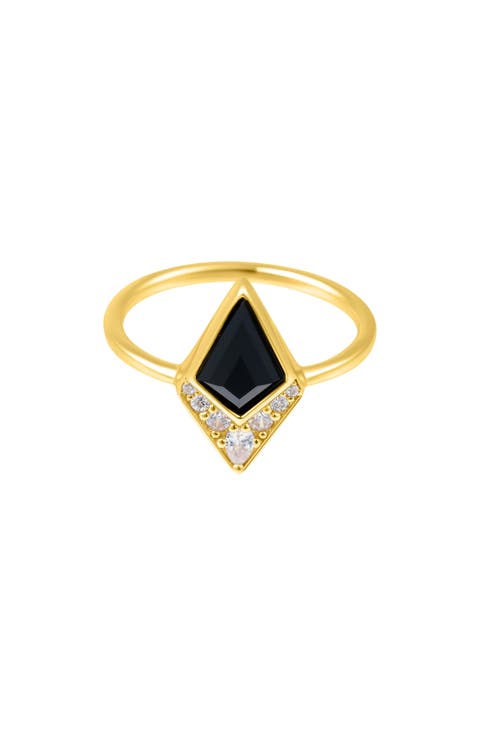 Black Onyx & Diamond Ring - 0.2ct.