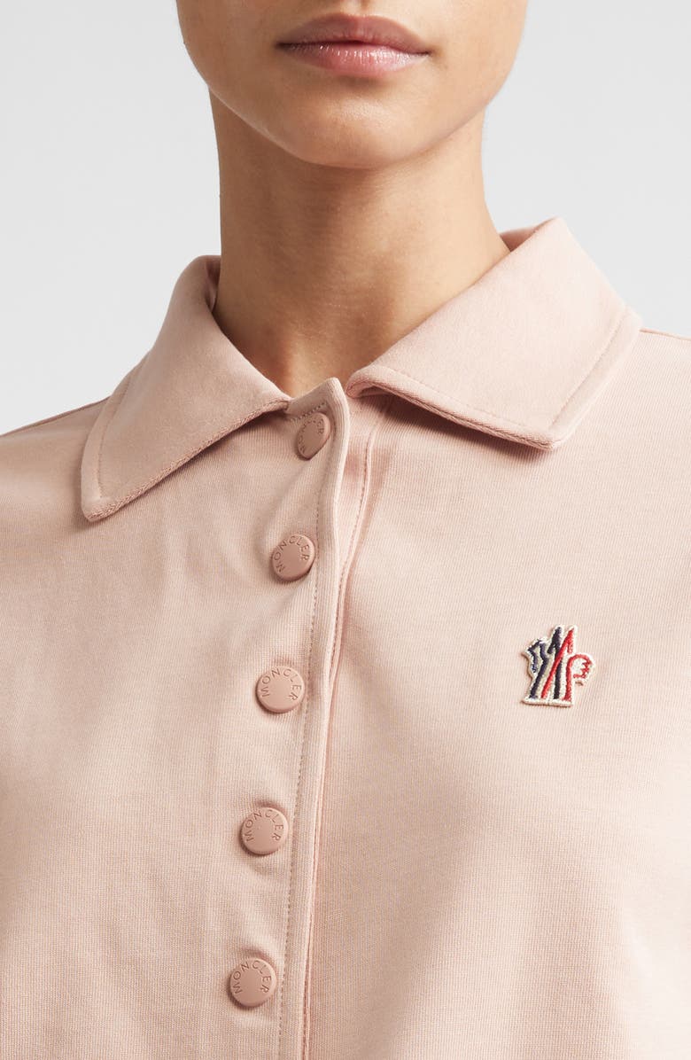 Moncler Grenoble Reflective Logo Patch Polo, Alternate, color, Misty Rose