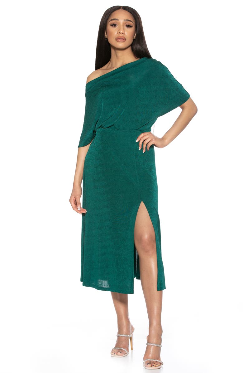 Alexia Admor Side Slit Midi Skirt, Alternate, color, Emerald