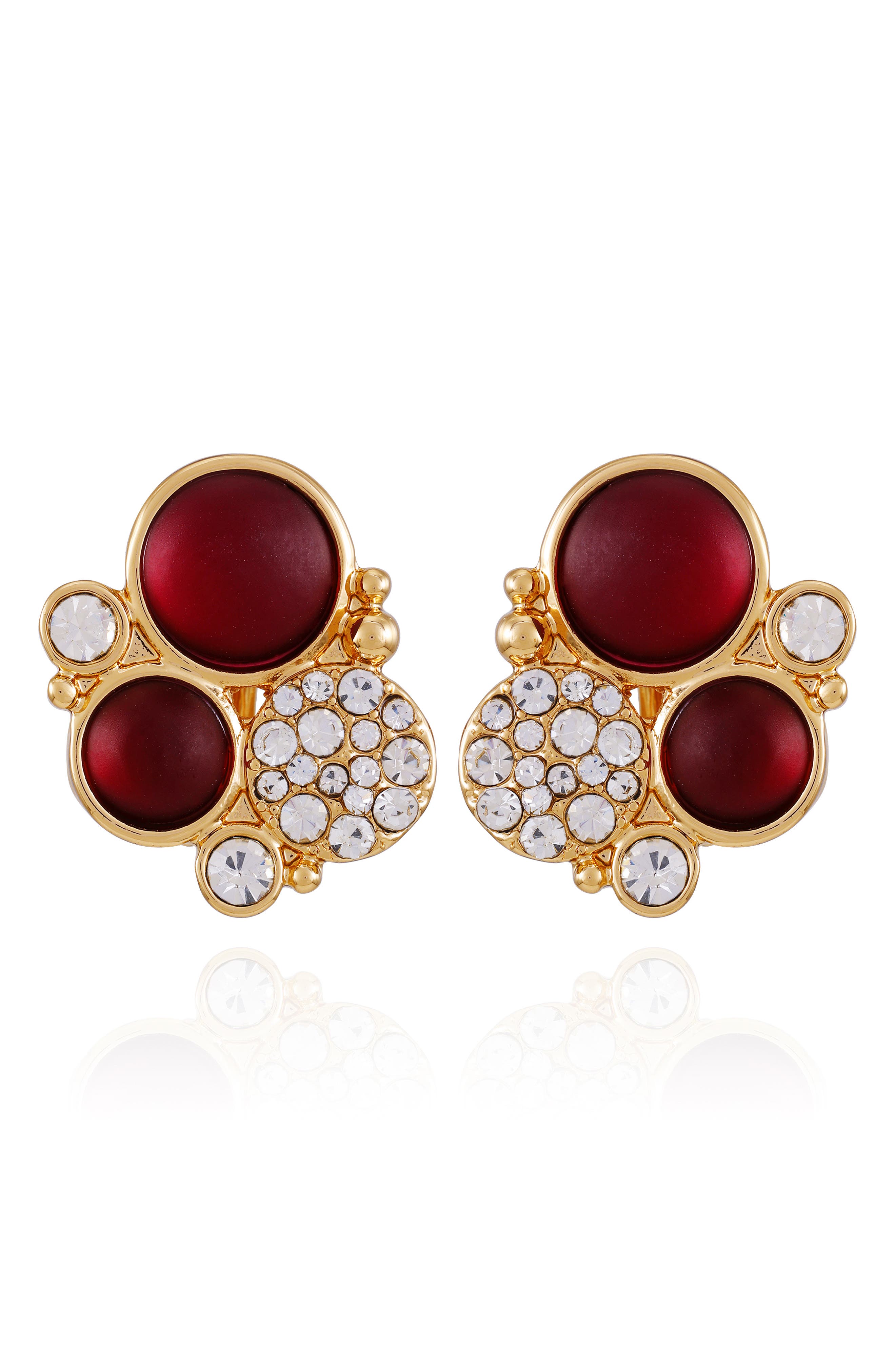 T Tahari Disc Pavé Clip-On Earrings