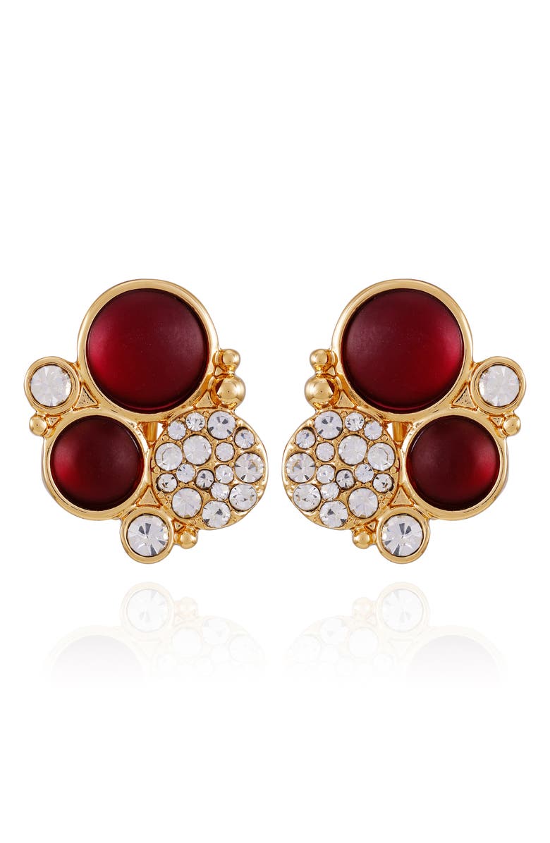 T Tahari Disc Pavé Clip-On Earrings, Main, color, Gold
