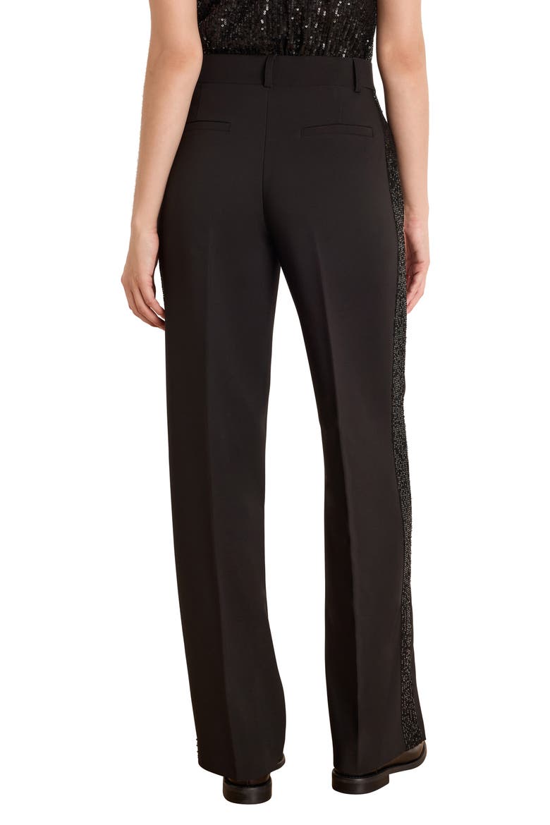 Lenox Sequin Tuxedo Wide Leg Pants, Alternate, color, BLACK ONYX