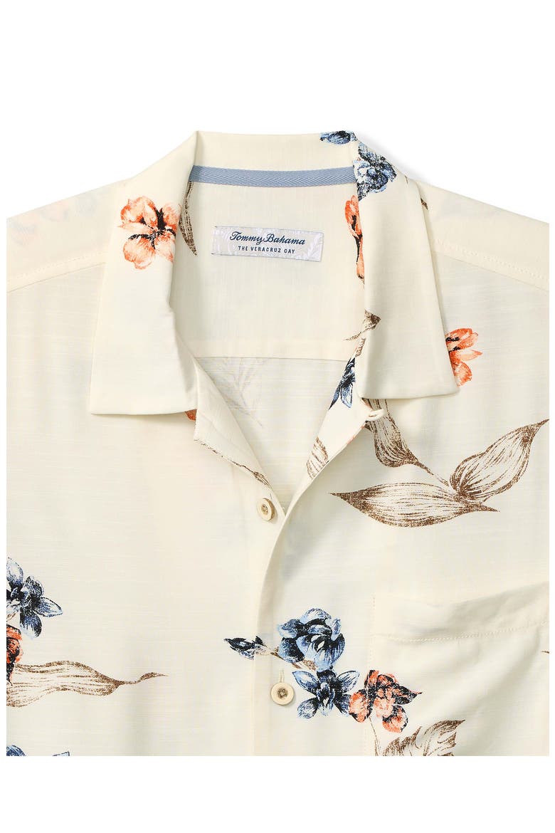 Veracruz Cay Vintage Floral Short Sleeve Button-Up Shirt, Alternate, color, VANILLA ICE