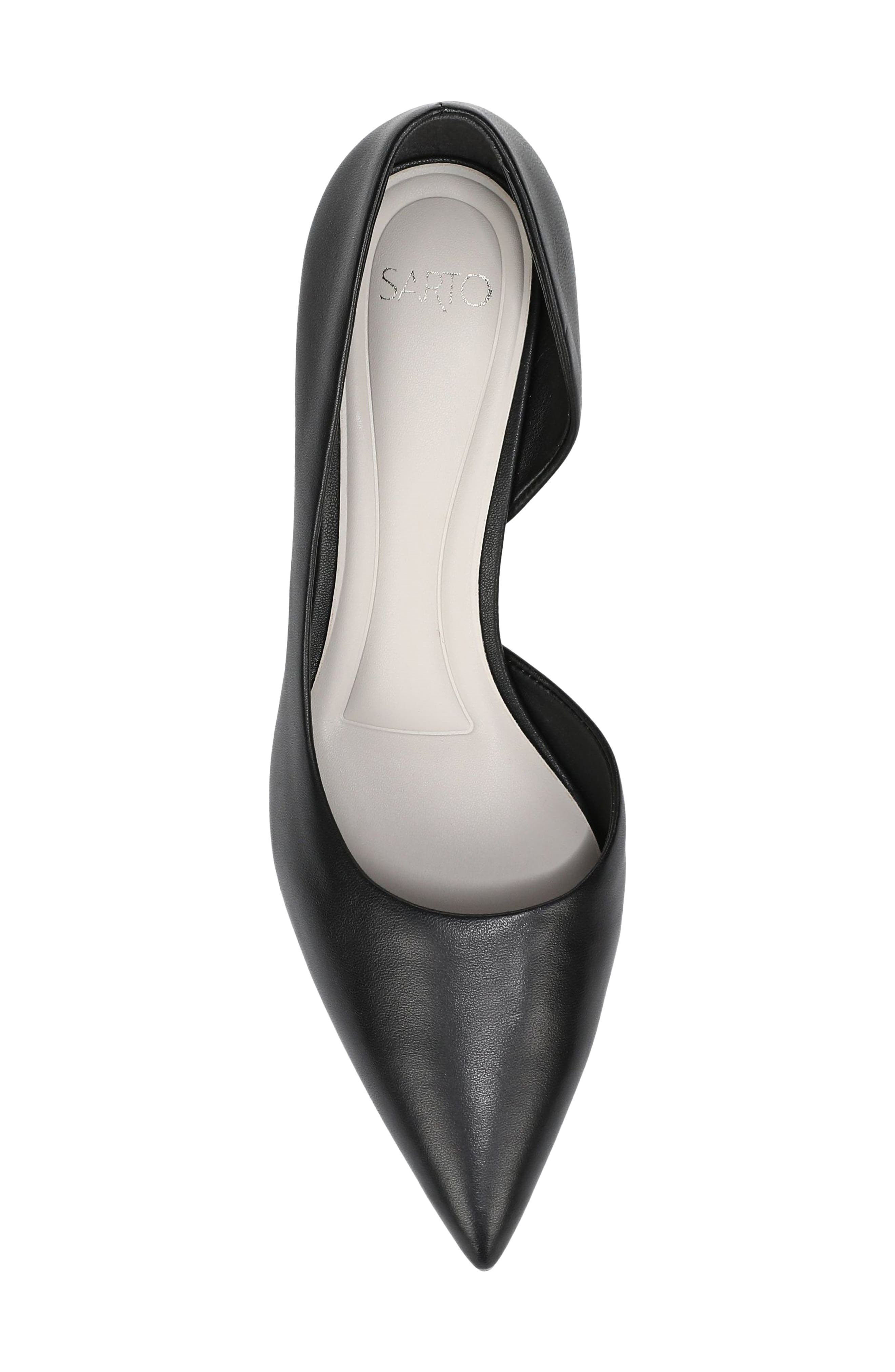 SARTO by Franco Sarto Tawny Pointed Toe Half d'Orsay Pump, Alternate, color, Black