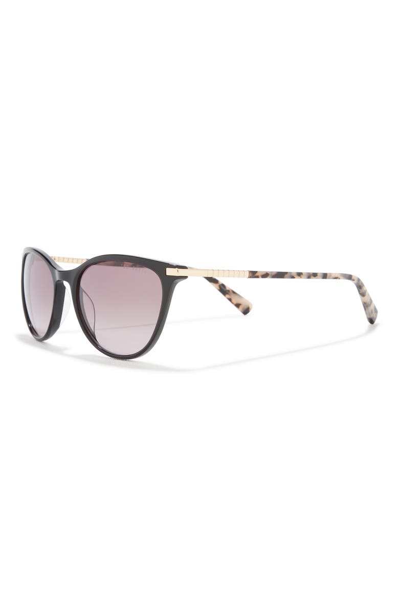 55mm Full Rim Modified Round Sunglasses, Alternate, color, BLACK