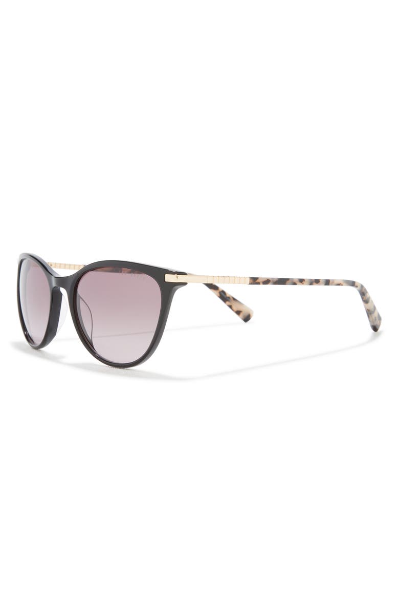 Ted Baker London 55mm Full Rim Modified Round Sunglasses, Alternate, color, Black