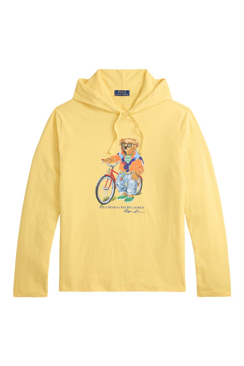 Polo Bear Graphic Hoodie, Alternate, color, CORN YELLOW-SUMMER BEAR