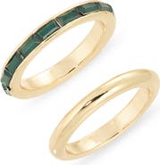 NORDSTROM RACK Set of 2 Baguette Cut Cubic Zirconia Rings