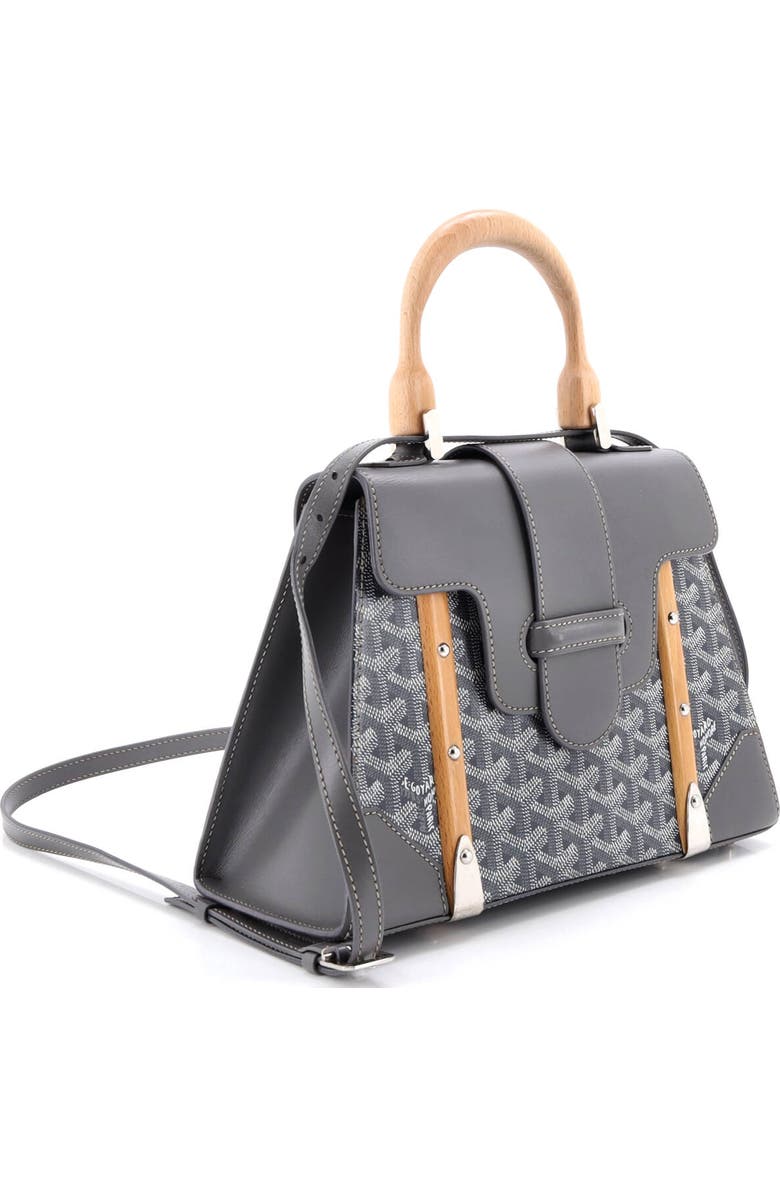 Pre-Owned Goyard Saigon Top Handle Bag Coated Canvas with Leather PM, Alternate, color, Gray