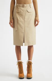 Moncler Belted Cotton Skirt