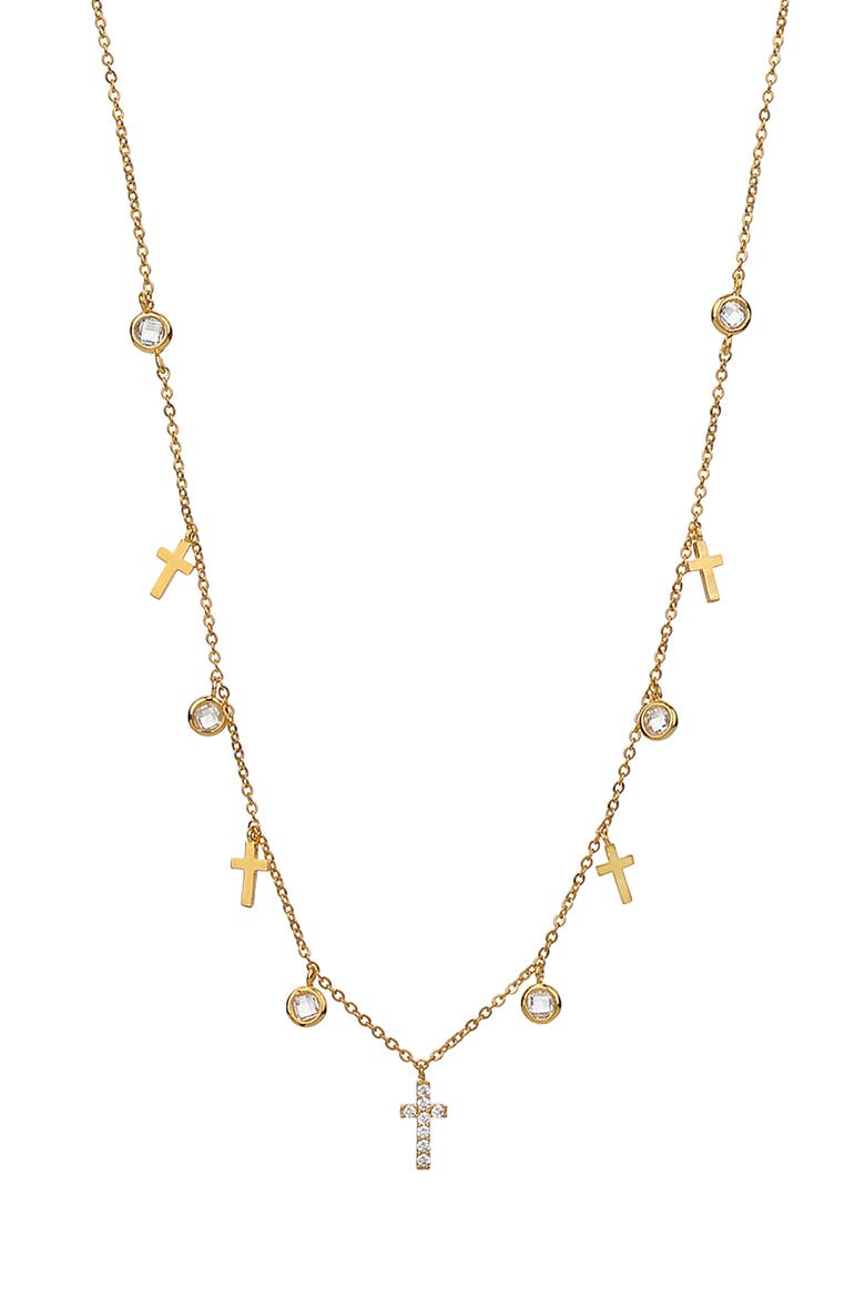 14k Gold Plated Anela Cross Necklace Faith-Inspired Jewelry Daily Wearl, Alternate, color, Gold