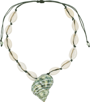 Velvet Luna Cowrie Shell Choker With Seashell Pendant