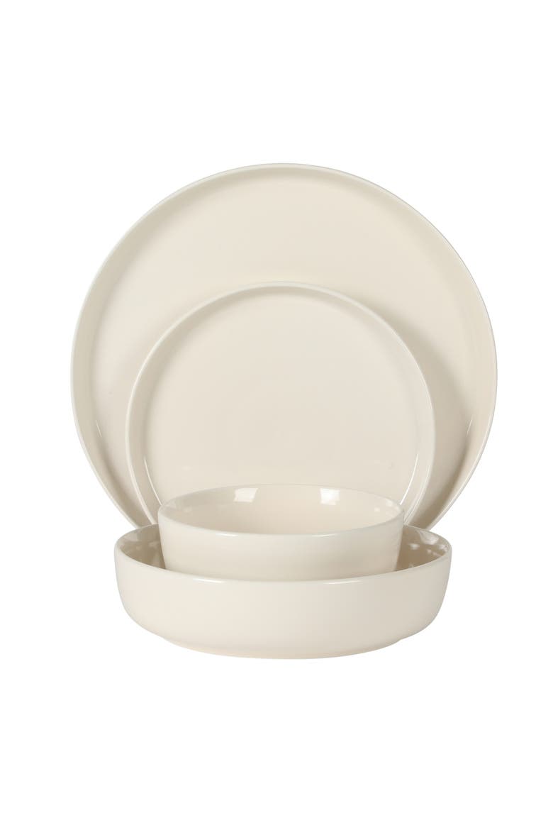 Serenity Modern Porcelain Dinnerware Set, Alternate, color, Linen