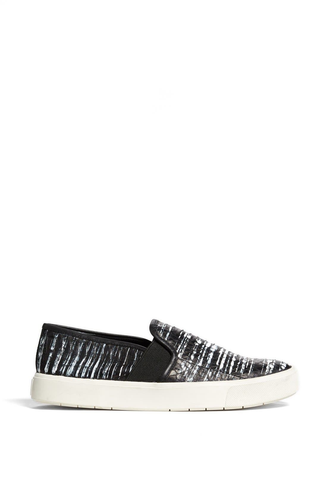 'Blair 7' Snakeskin Slip-On Sneaker, Alternate, color, BLACK
