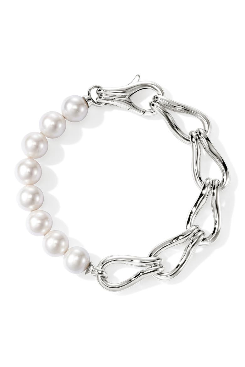 Surf Bracelet, Sterling Silver, Pearls, 10.5mm, Alternate, color, STERLING SILVER