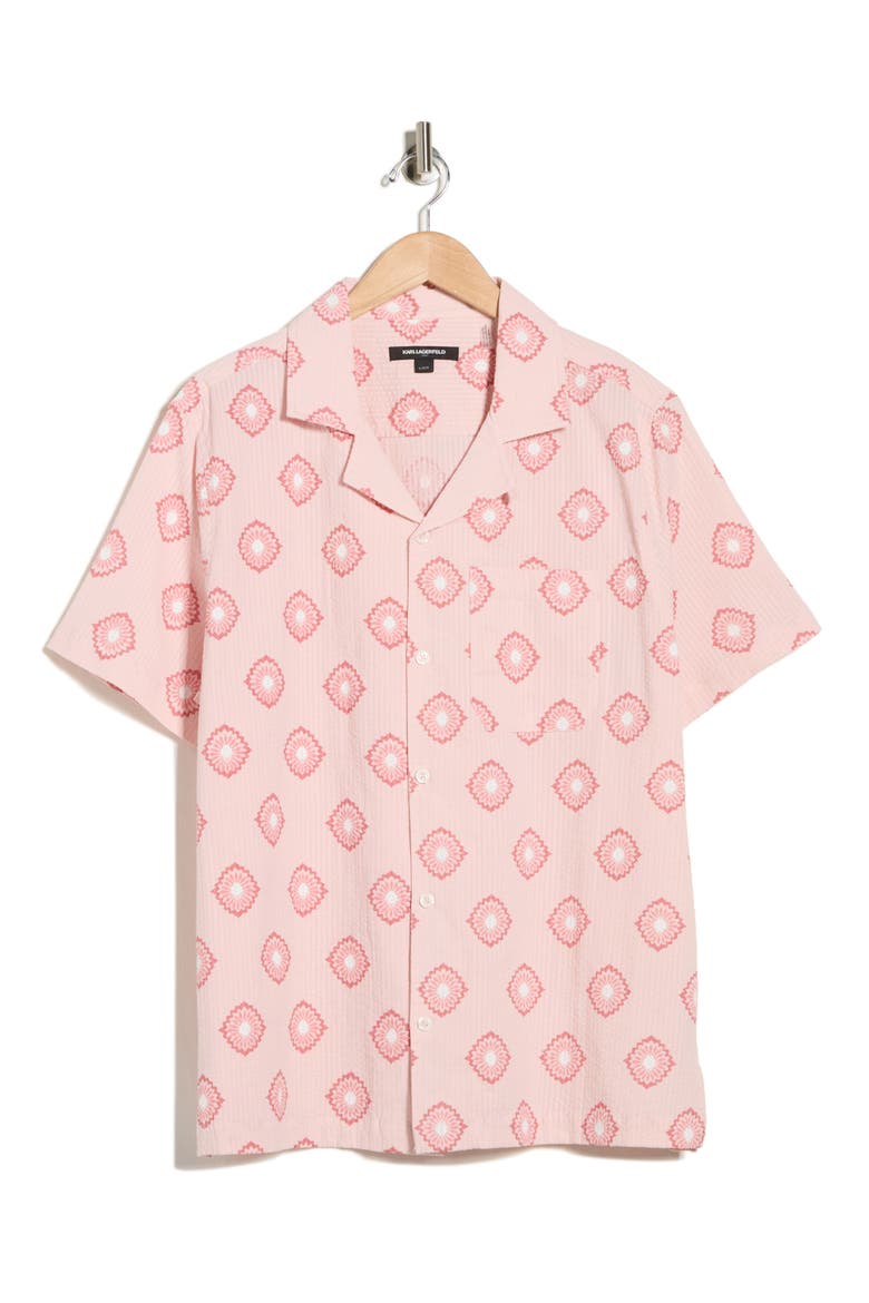 Geometric Bloom Camp Shirt, Alternate, color, PINK