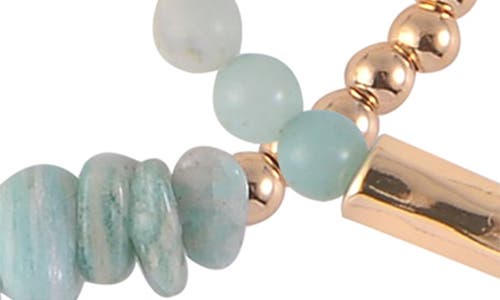 Rachel Rachel Roy Set Of 3 Stone Beaded Stretch Bracelets In Gold
