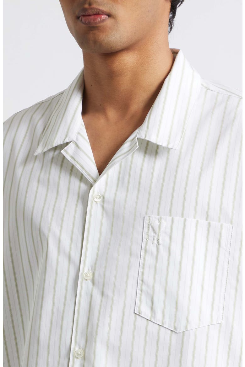Ami de Coeur Stripe Boxy Camp Shirt, Alternate, color, BLANC/ MATCHA