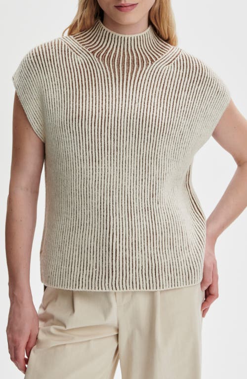 Varley Laurne Plated Mock Neck Sweater In Neutral