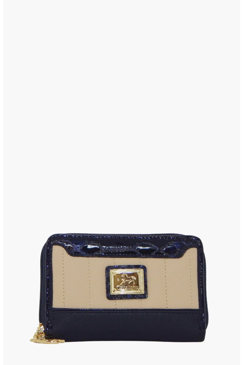 Grace Card Holder Wallet 217, Main, color, Navy / Beige