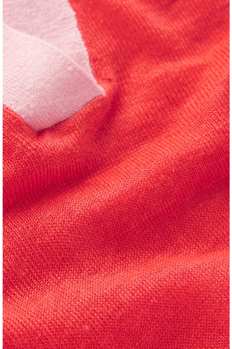 Agnes Colorblock Johnny Collar Sweater, Alternate, color, SUNKISSED CORAL/ ORCHID SMOKE