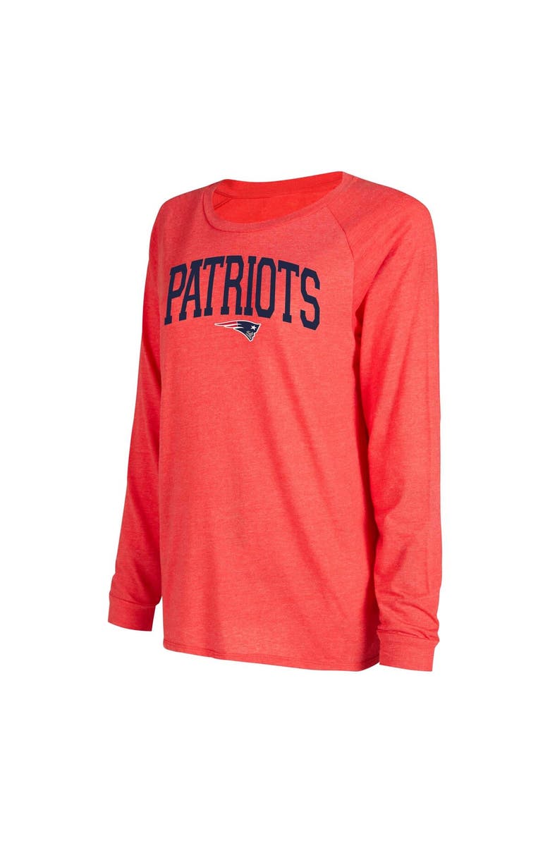 CONCEPTS SPORT Women's Concepts Sport Navy/Red New England Patriots Raglan Long Sleeve T-Shirt & Shorts Lounge Set, Alternate, color, 