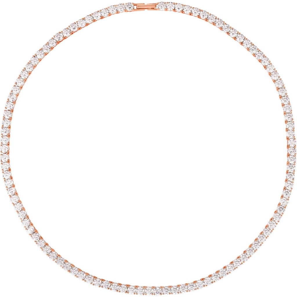 Anna Zuckerman Camila Diamond Crystalline Choker In Rose Gold