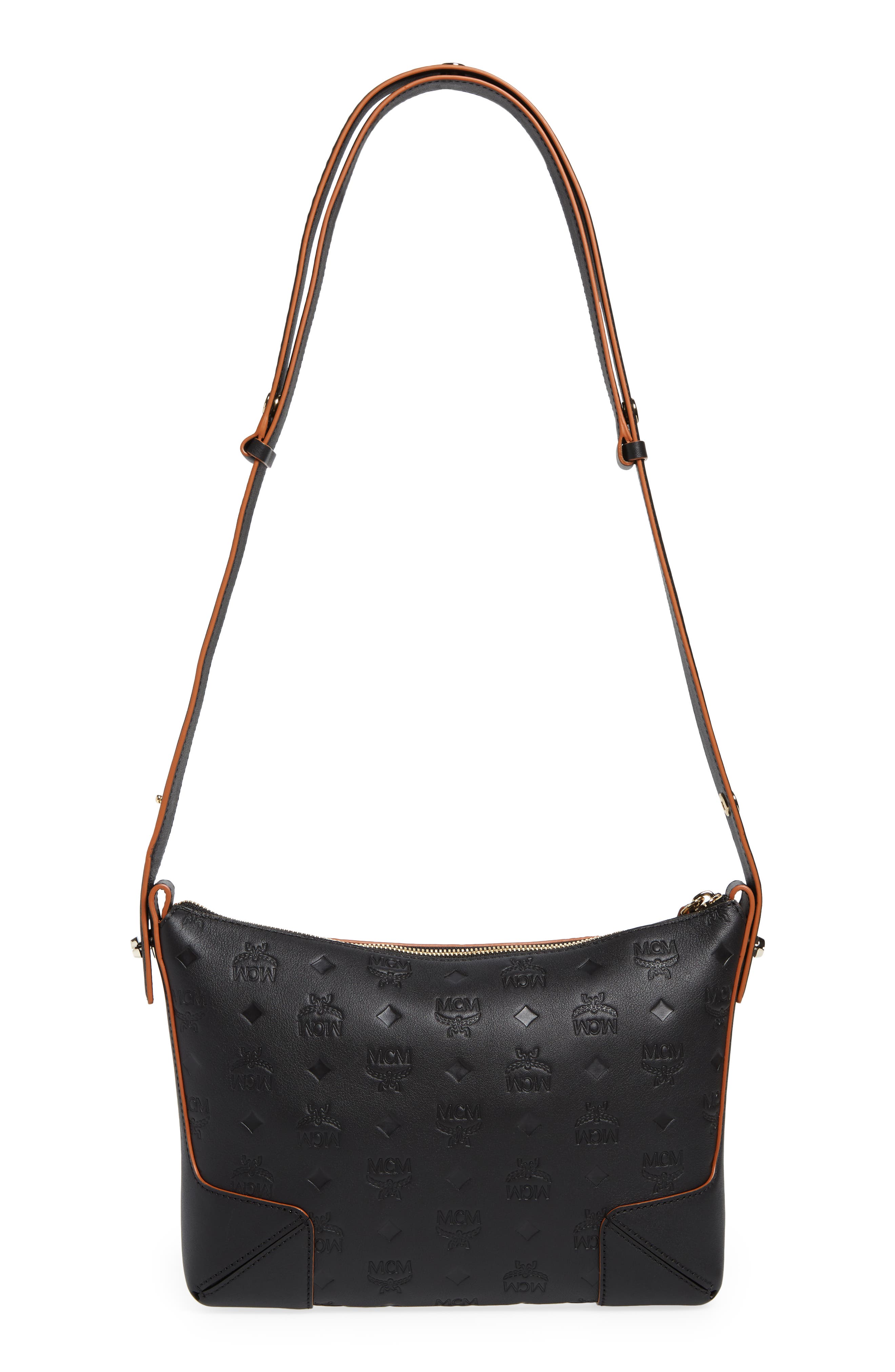 MCM Medium Klara Visetos Leather Shoulder Bag, Alternate, color, 