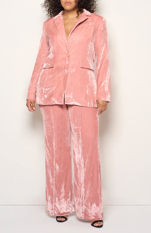 As By Df Fiona Velvet Boyfriend Blazer In Blush Pink