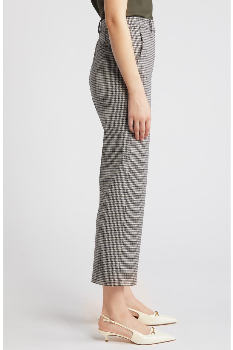 Houndstooth High Waist Straight Leg Pants, Alternate, color, NAVY MULTI
