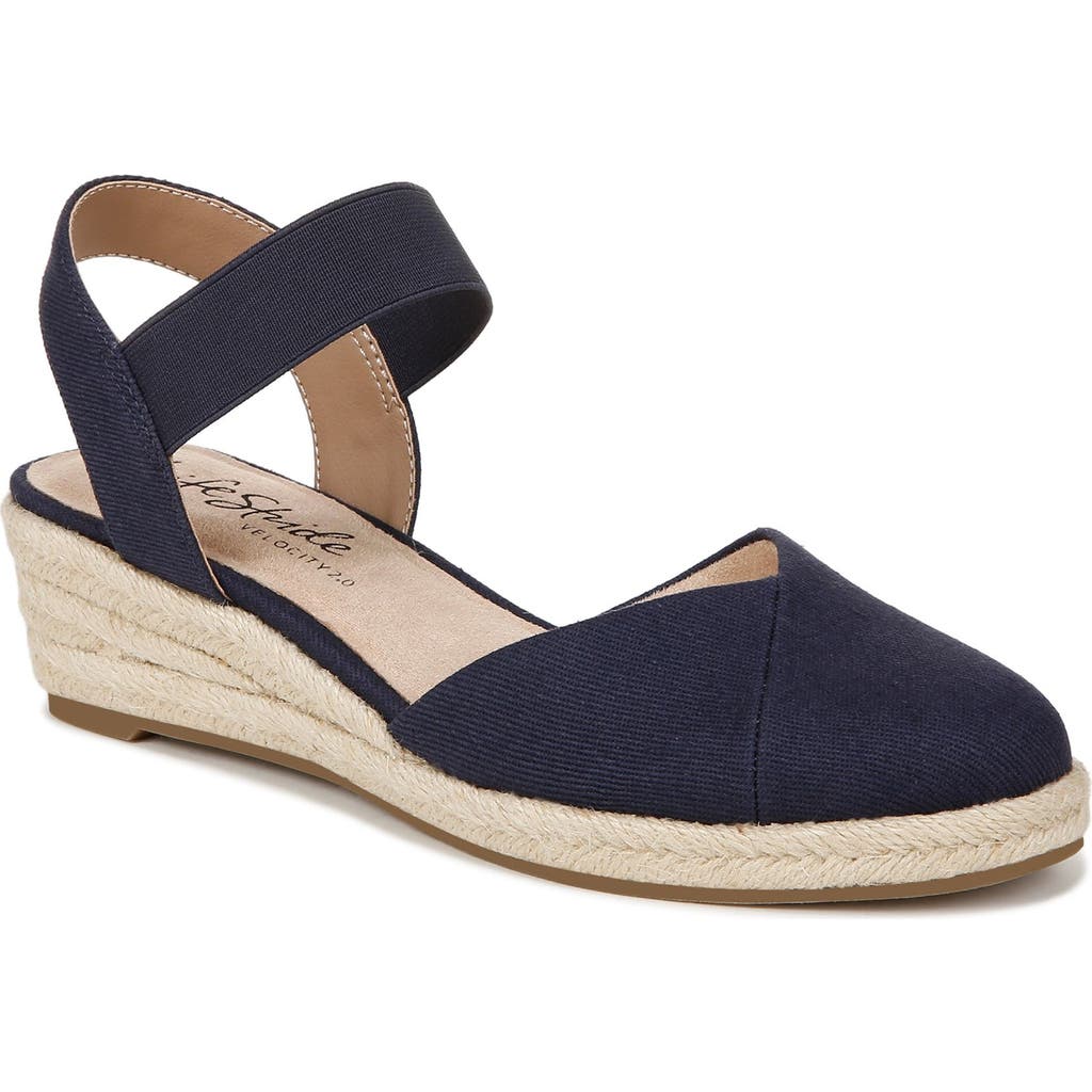 Lifestride Kimmie Ankle Strap Espadrille In Blue