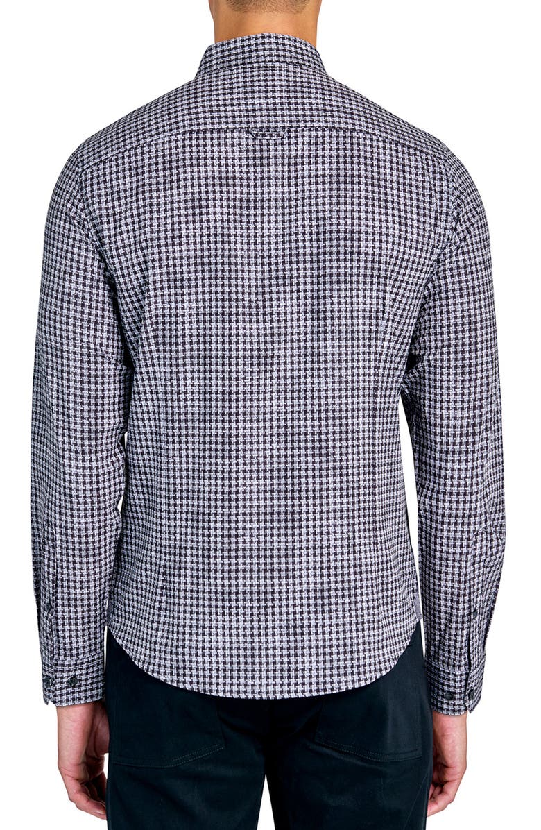 Brooklyn Brigade Slim Fit Micro Check Recycled 4-Way Stretch Performance Long Sleeve Shirt, Alternate, color, Grey