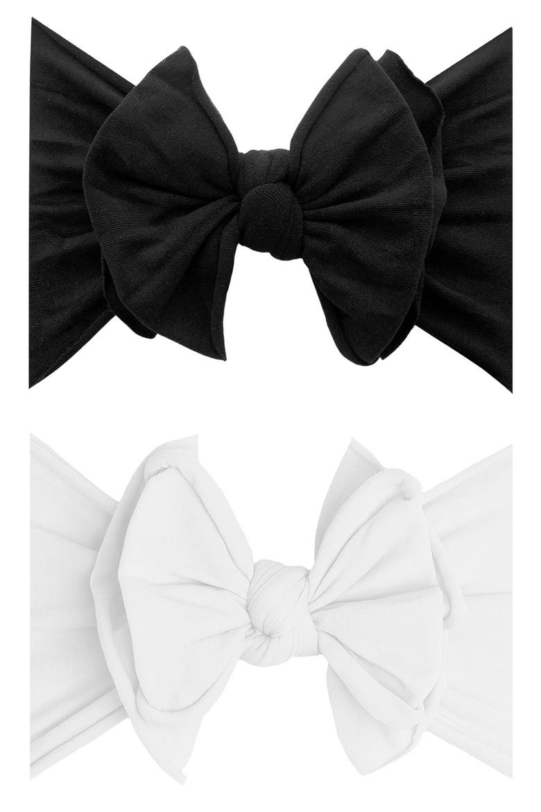 2-Pack Fab-Bow-Lous Headbands (Nordstrom Exclusive), Main, color, BLACK WHITE