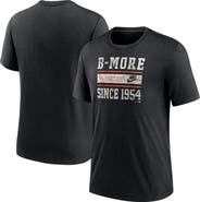 Nike Men's Nike Heather Black Baltimore Orioles Cooperstown Collection Local Stack Tri-Blend T-Shirt