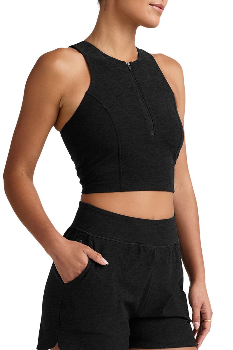 Space Dye Move Up Half Zip Tank, Alternate, color, DARKEST NIGHT