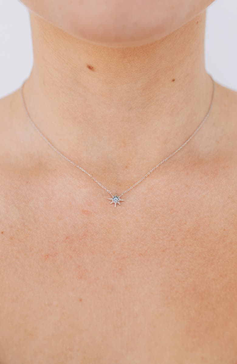 Anzie Micro Starburst Pendant Necklace, Alternate, color, Swiss Blue Topaz
