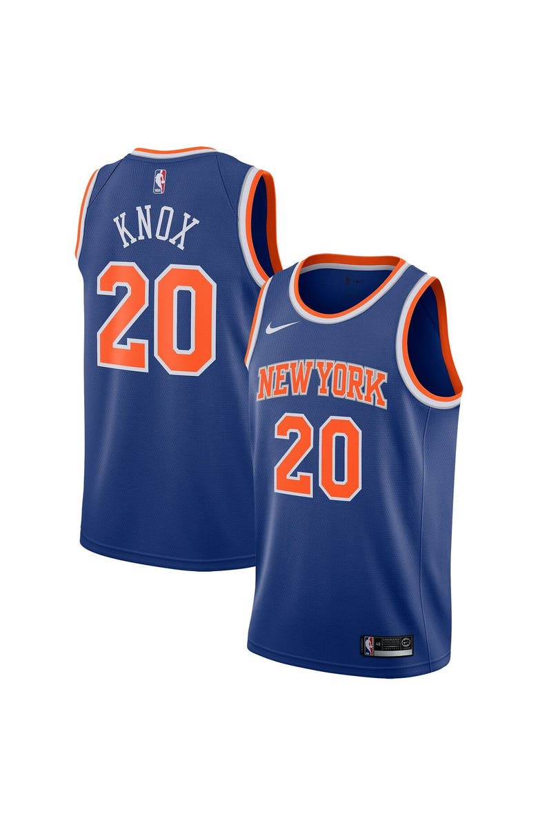 Nike Men's Nike Kevin Knox Blue New York Knicks Swingman Jersey, Main, color, 