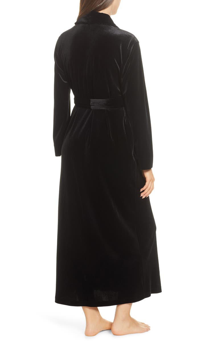 Natori Natalie Velvet Robe, Alternate, color, Blk Black