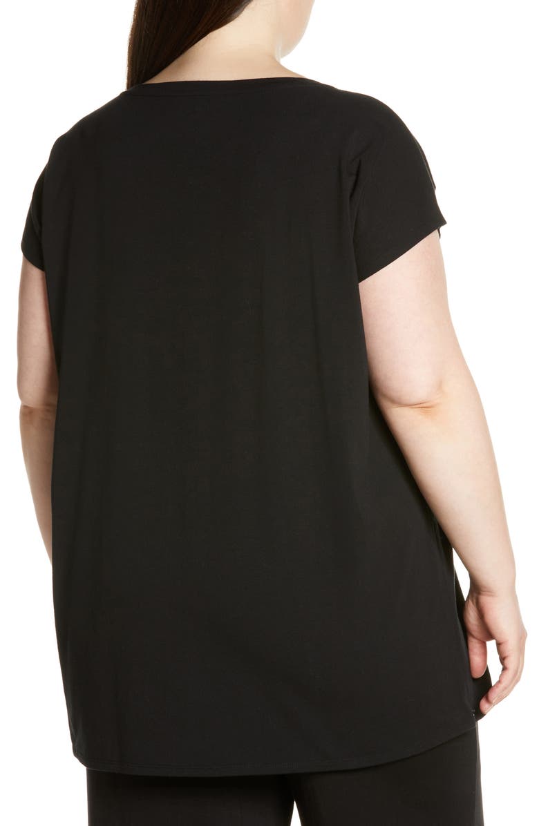 Eileen Fisher Zip Hem Stretch Organic Cotton Tunic Top, Alternate, color, 